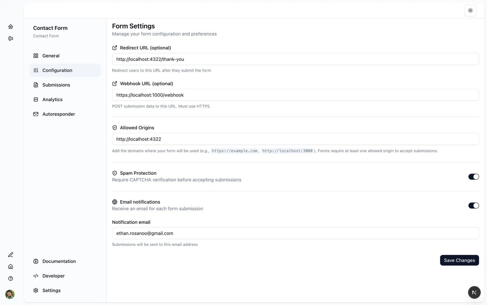 FormsReady dashboard